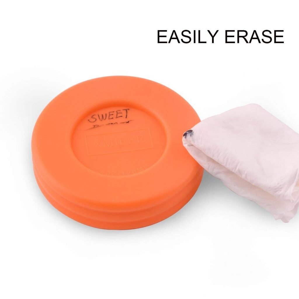 BPA-free and food-grade material certification symbol next to the colorful baby food lids.