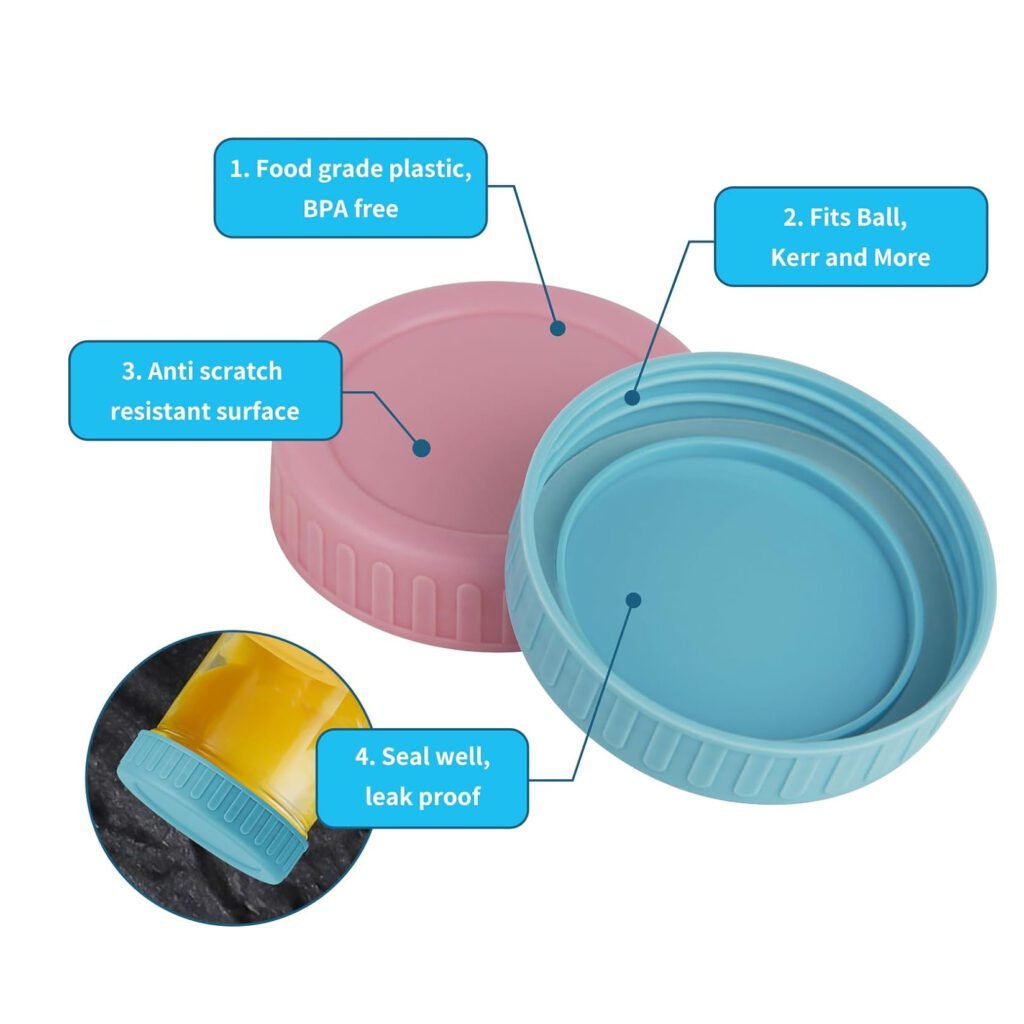 Close-up detail showing the clear silicone gasket inside a mint green macaron mason jar lid.