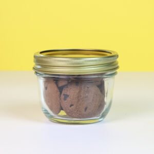 Elegant tapered 200ml wide mouth glass mason jar showing contoured design and wide opening.