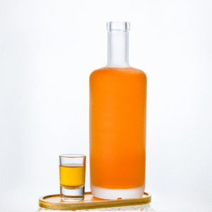 Oxygen glass bottle filled with amber whiskey emphasizing preservation.