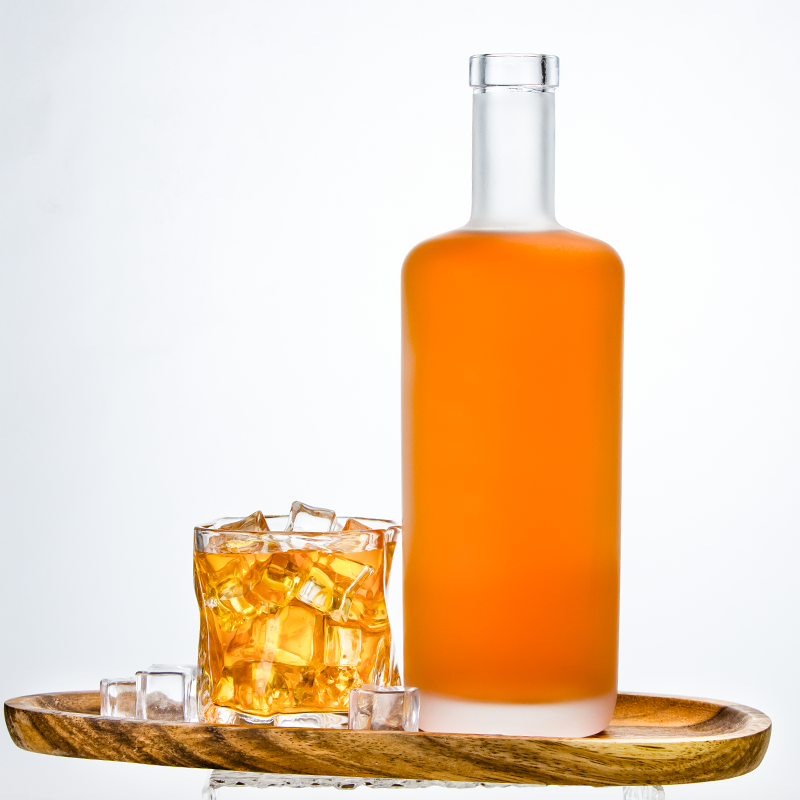 Oxygen glass bottle filled with amber whiskey emphasizing preservation.