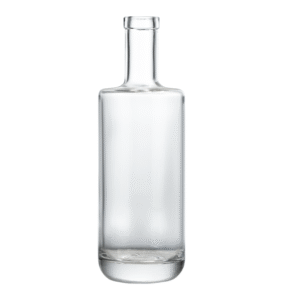 Clear 700ml glass vodka bottle with modern design and compatible closure.
