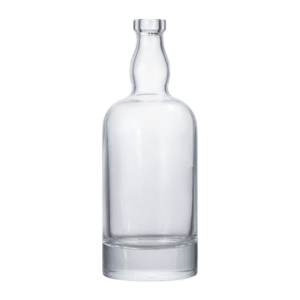 Crystal flint 700ml glass spirits bottle for vodka, shown with natural light highlighting clarity.