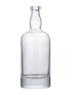 Crystal flint 700ml glass spirits bottle for vodka, shown with natural light highlighting clarity.