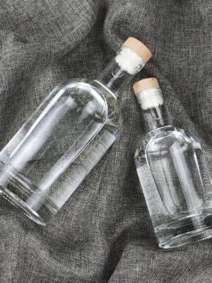 Flint Nordic Round Glass Liquor Bottle with Bar Top