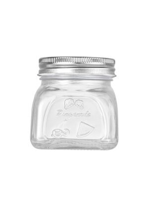 New 250ml Embossed Glass Mason Jar for Food Storage