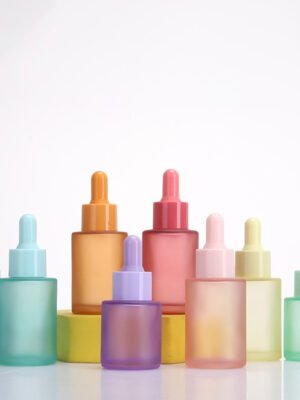 20ml 30ml Serum Dropper Bottle Colorful Macaron Flat-Shouldered Essential Oil Bottle