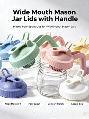86mm flip cap 86mm Flip Cap Mason Jar Lids with Handle – Plastic Pour Spout Lids for Wide Mouth Jars