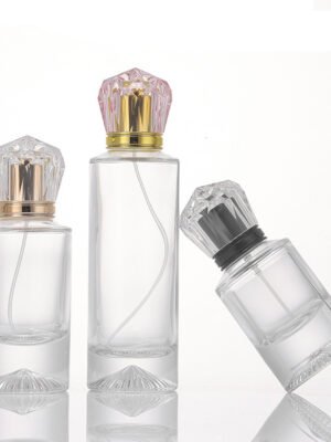 30ml 50ml 100ml Luxury Clear Glass Perfume Spray Bottle – Diamond Cap Refillable Empty Perfume Atomizer Cosmetic Container